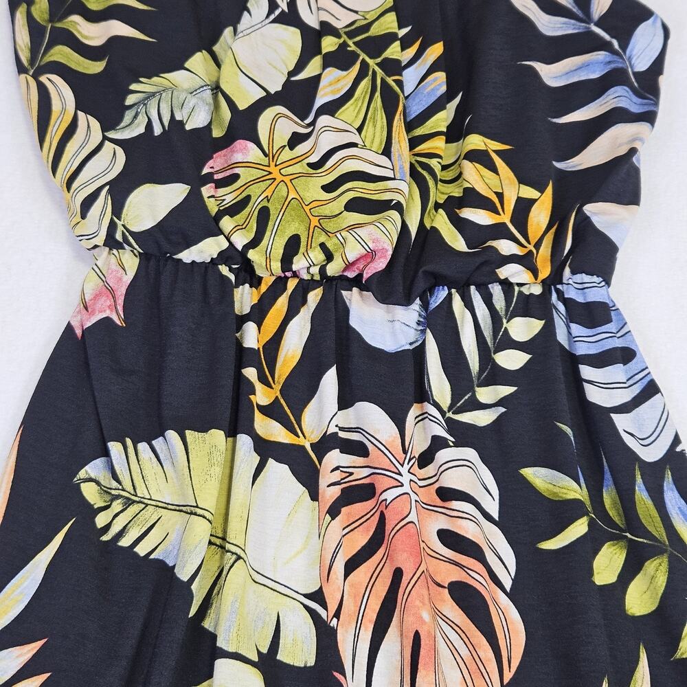 Naif Tropical Maxi Dress S Floral Boho Sleeveless Summer Sundress Vacation Black - Picture 10 of 16